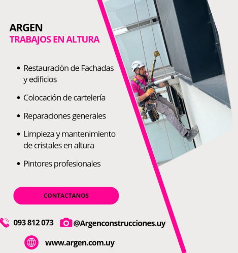 Técnicos en trabajos verticales pintando fachada con arneses y equipos de seguridad